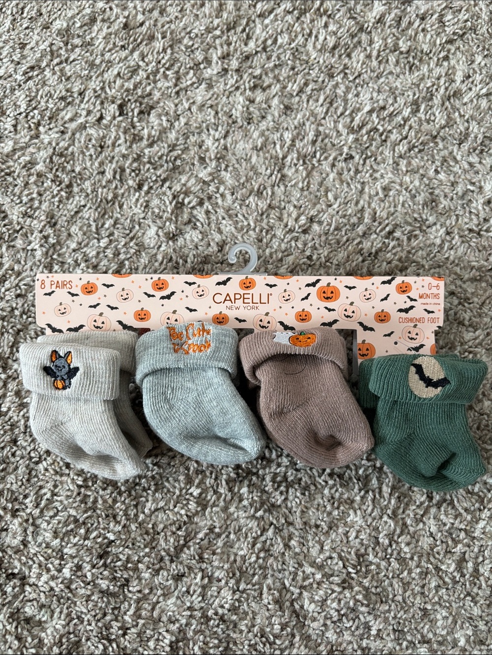 Capelli New York Halloween 0-6 months baby socks (6 pairs)